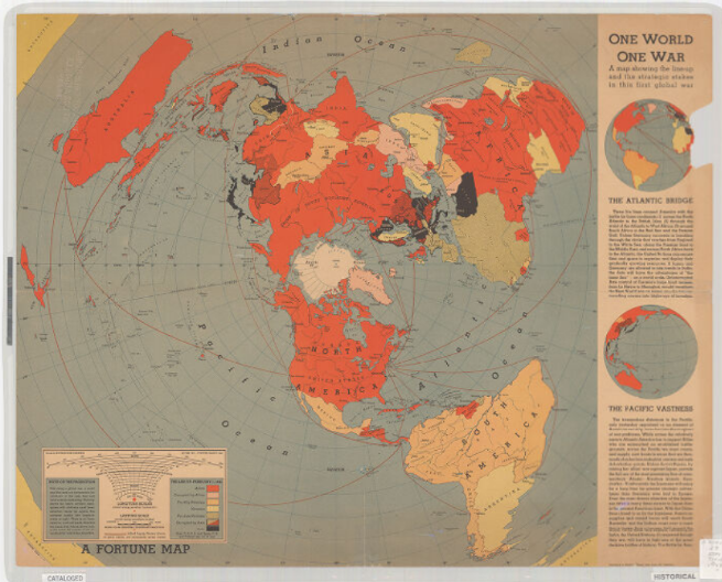 A Map Showing the Line-up and the Strategic Stakes in this First Global War