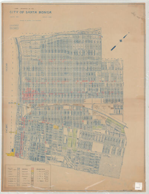 Hand-colored shading shows residential and commercial buildings, amusements, agricultural and industrial sites.